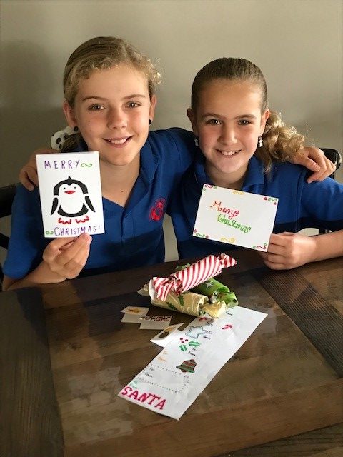 Elli and Maddison with their home made Christmas products