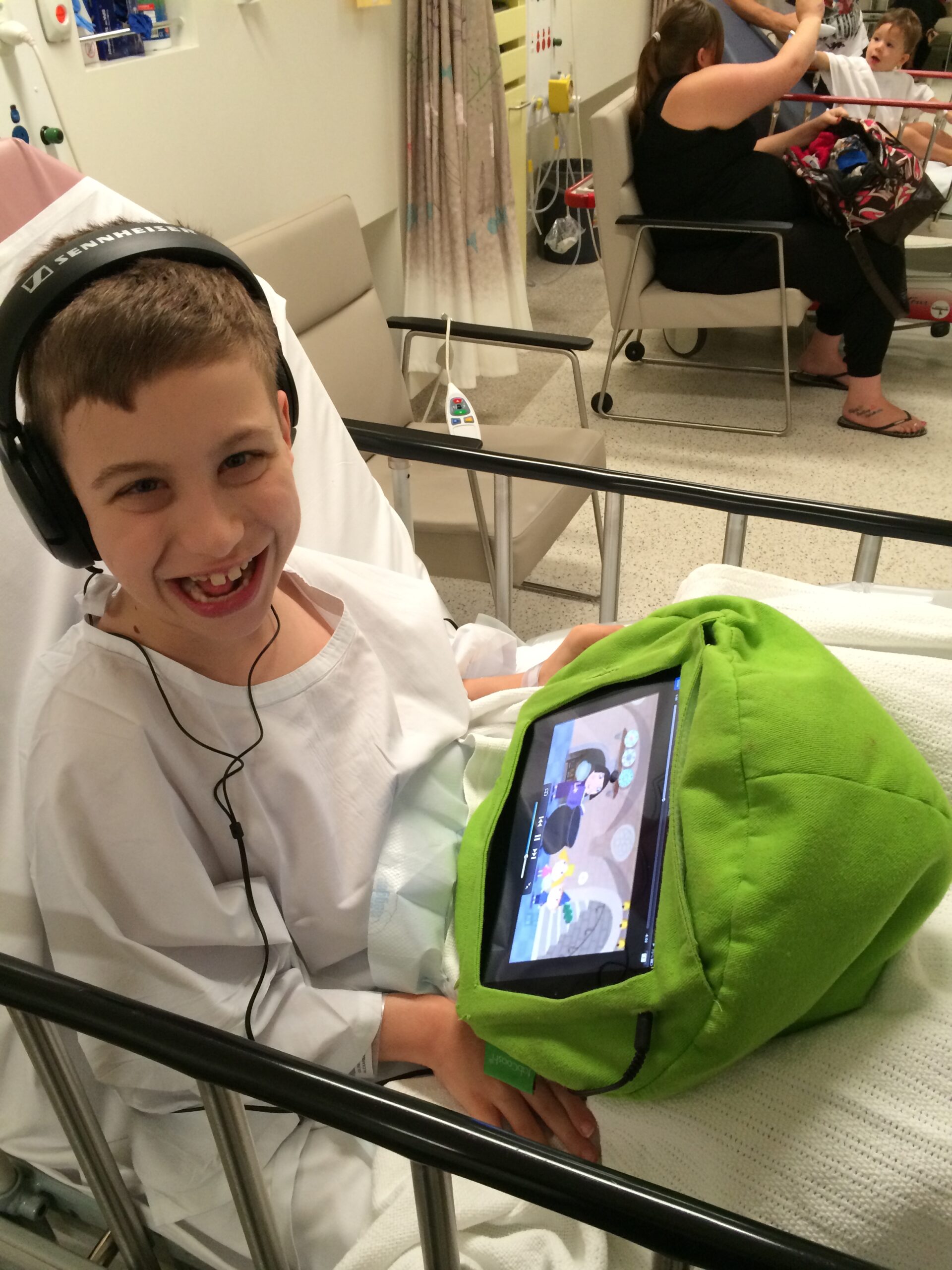 Alexander Gilbert on Ipad in Hospital