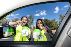 Shamalki Sapatha Waduge and Nilushi Siriwardhana from Craigieburn are pictured